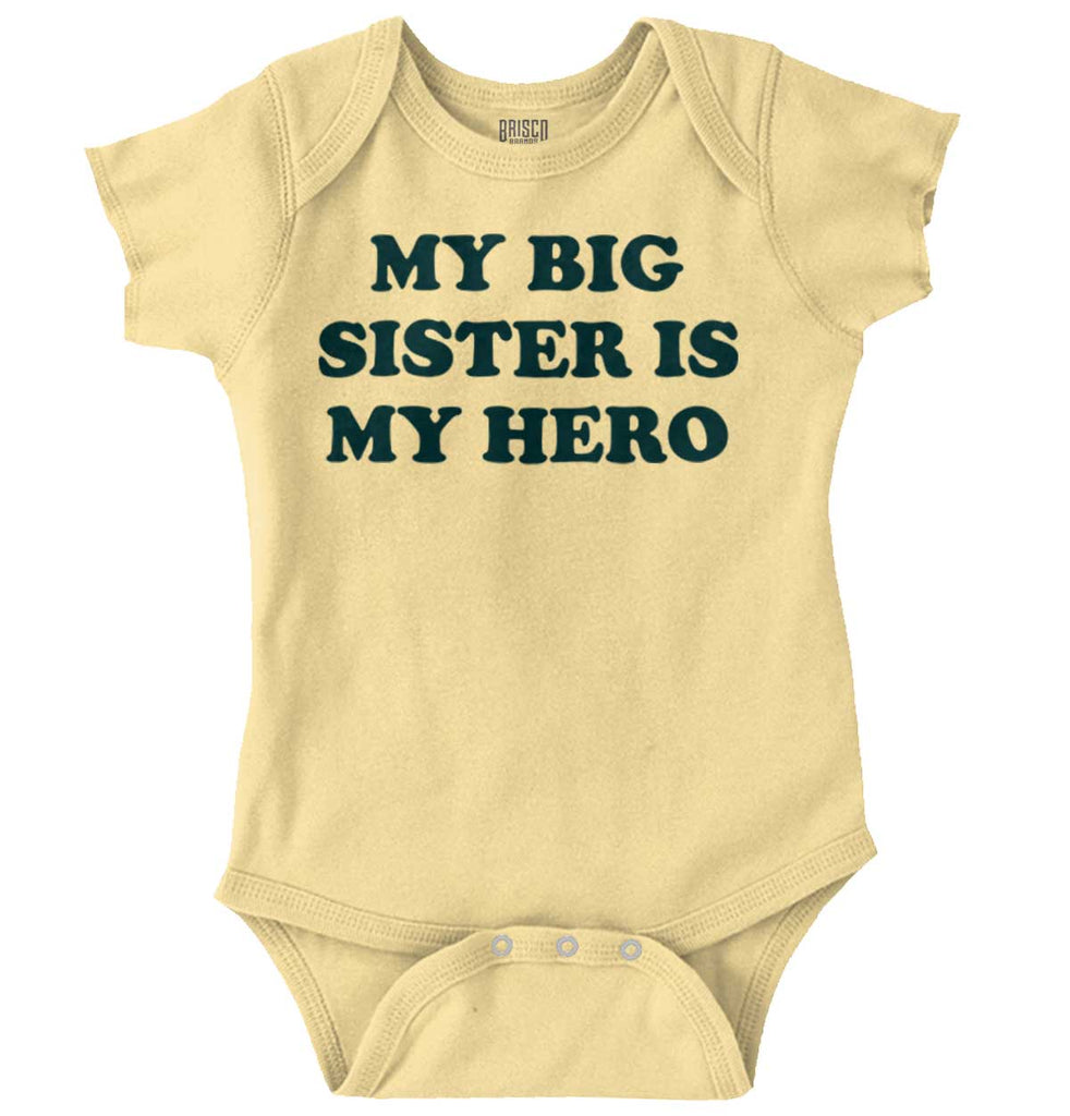 My Big Sister Is My Hero Romper Bodysuit-Direct To Garment Print-Brisco Baby