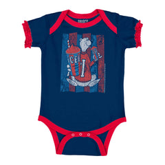 Distressed Icee Baby Ruffled Trim Romper-Direct To Garment Print-Brisco Baby