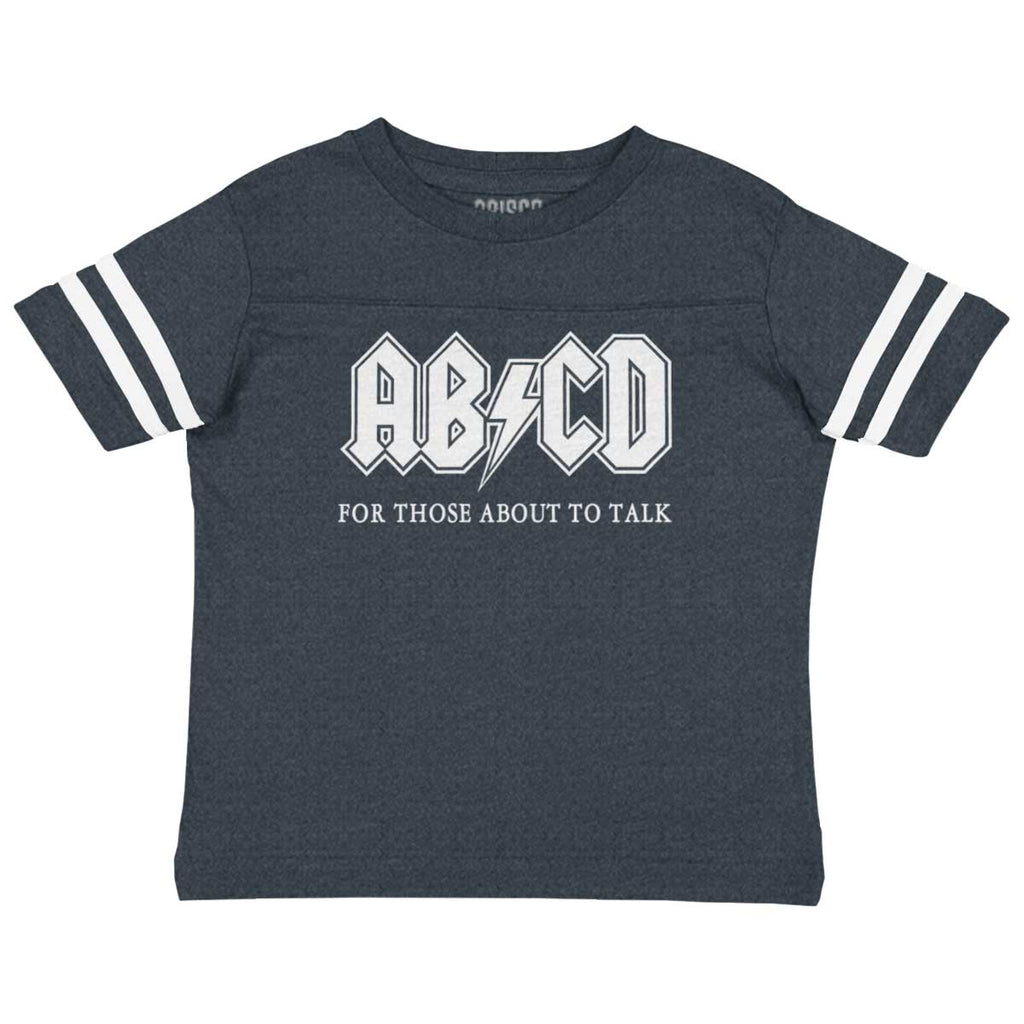 AB CD Toddler Football Jersey Tee-Direct To Garment Print-Brisco Baby