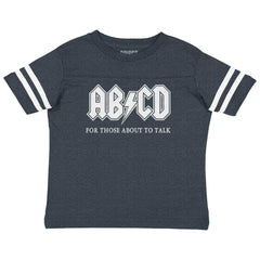 AB CD Toddler Football Jersey Tee-Direct To Garment Print-Brisco Baby