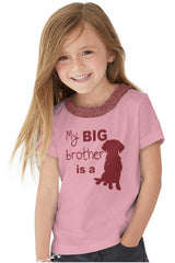 Brother is a Dog Toddler Ruffled Trim T-Shirt-Direct To Garment Print-Brisco Baby
