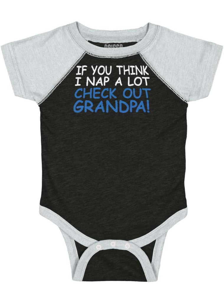 Check Out Grandpa Raglan Romper Bodysuit-Direct To Garment Print-Brisco Baby