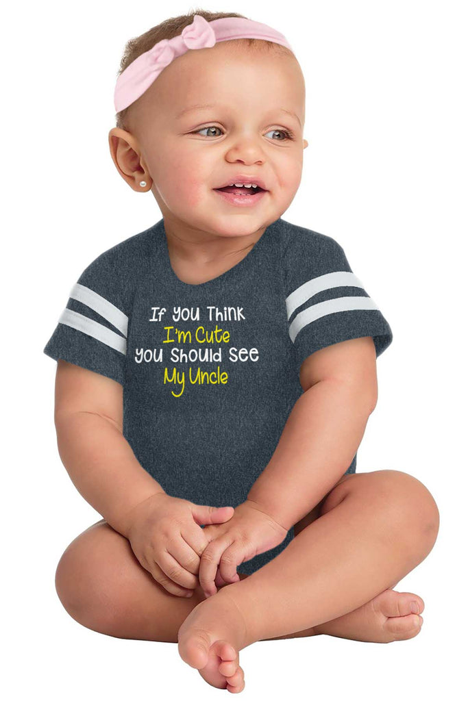 See My Uncle Football Romper Bodysuit-Direct To Garment Print-Brisco Baby