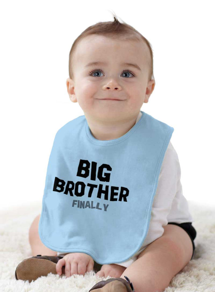 Big Brother Finally Infant Baby Bib-Direct To Garment Print-Brisco Baby