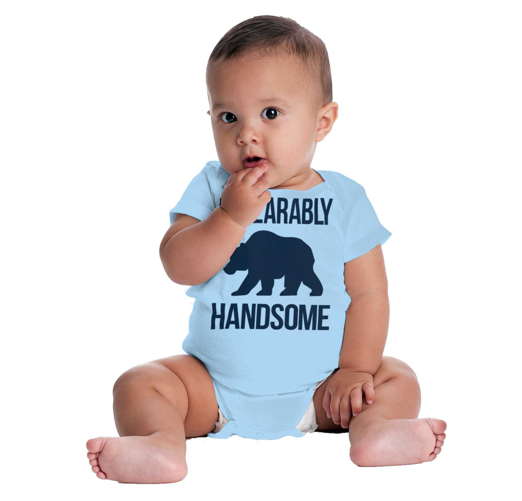 Unbearably Handsome Romper Bodysuit-Direct To Garment Print-Brisco Baby