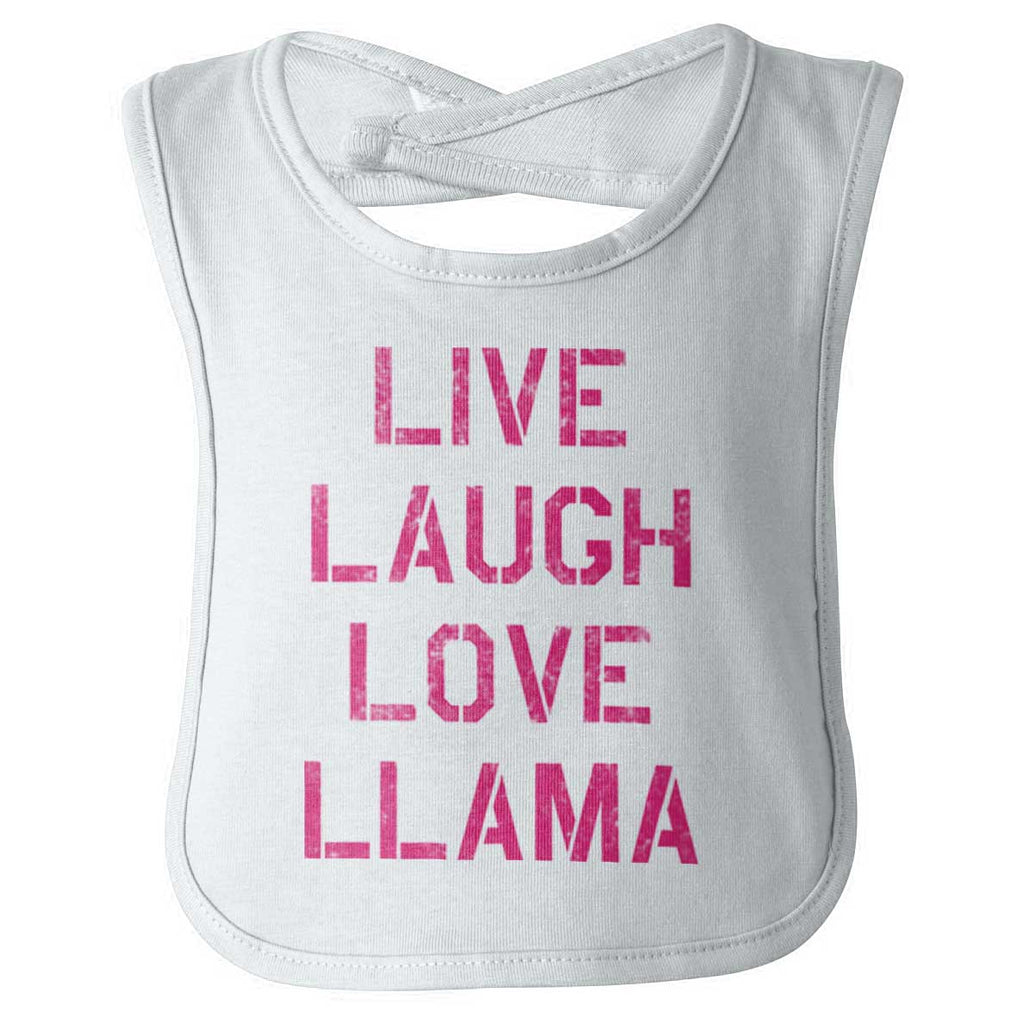 Live Laugh Llama Infant Baby Bib-Direct To Garment Print-Brisco Baby