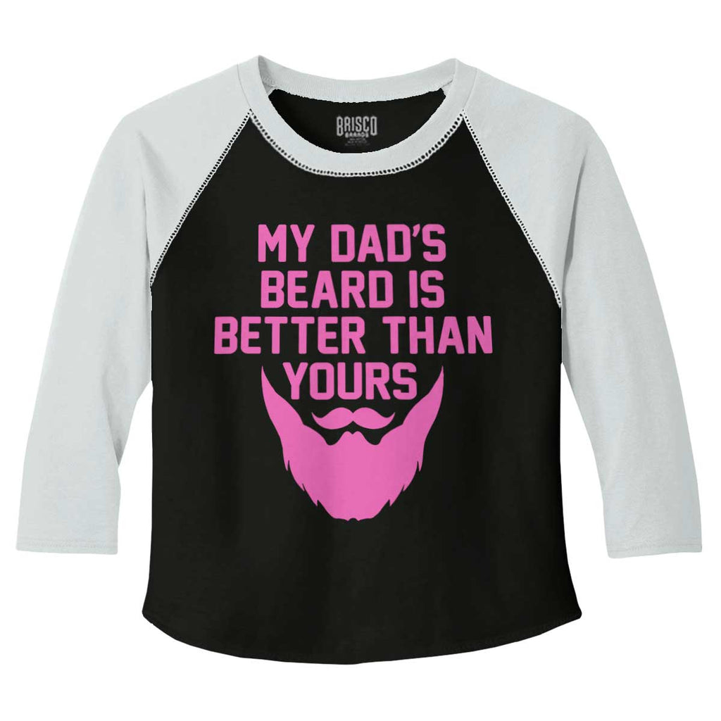 Dad's Beard Toddler Baseball-Direct To Garment Print-Brisco Baby