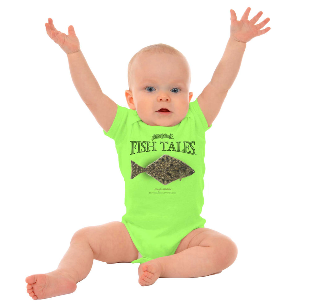 Pacific Halibut Romper Bodysuit-Direct To Garment Print-Brisco Baby