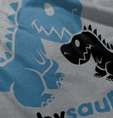 Babysaurus Rex Ringer Romper Bodysuit-Direct To Garment Print-Brisco Baby