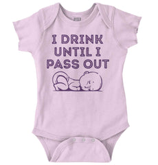 Until I Pass Out Romper Bodysuit-Direct To Garment Print-Brisco Baby