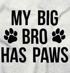 Big Bro Has Paws Raglan Romper Bodysuit-Direct To Garment Print-Brisco Baby