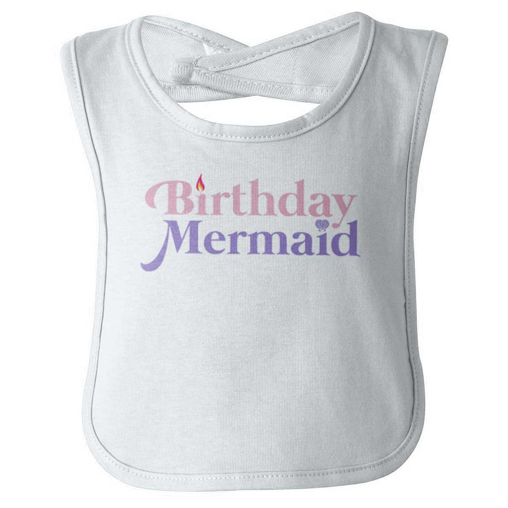 Birthday Mermaid Infant Baby Bib-Direct To Garment Print-Brisco Baby