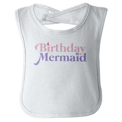 Birthday Mermaid Infant Baby Bib-Direct To Garment Print-Brisco Baby