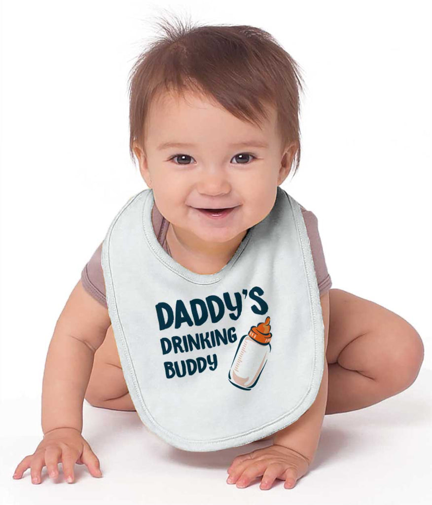 Daddy's Drinking Buddy Infant Baby Bib-Direct To Garment Print-Brisco Baby