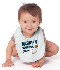 Daddy's Drinking Buddy Infant Baby Bib-Direct To Garment Print-Brisco Baby