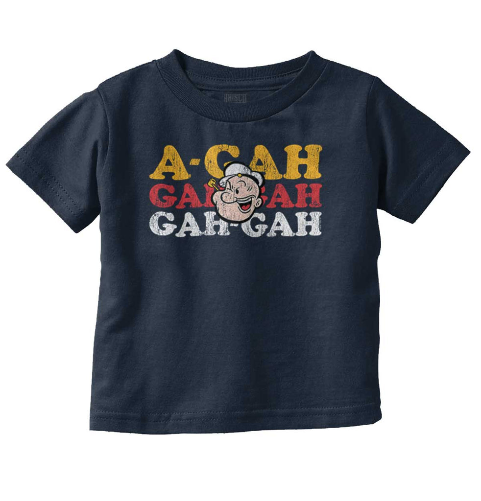 A Gah Popeye Infant Toddler T Shirt-Direct To Garment Print-Brisco Baby
