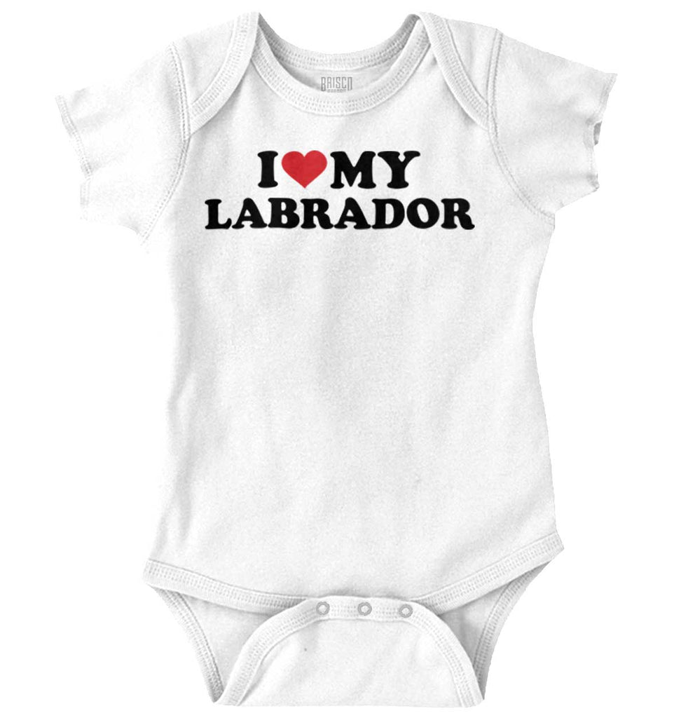 I Love My Labrador Romper Bodysuit-Direct To Garment Print-Brisco Baby