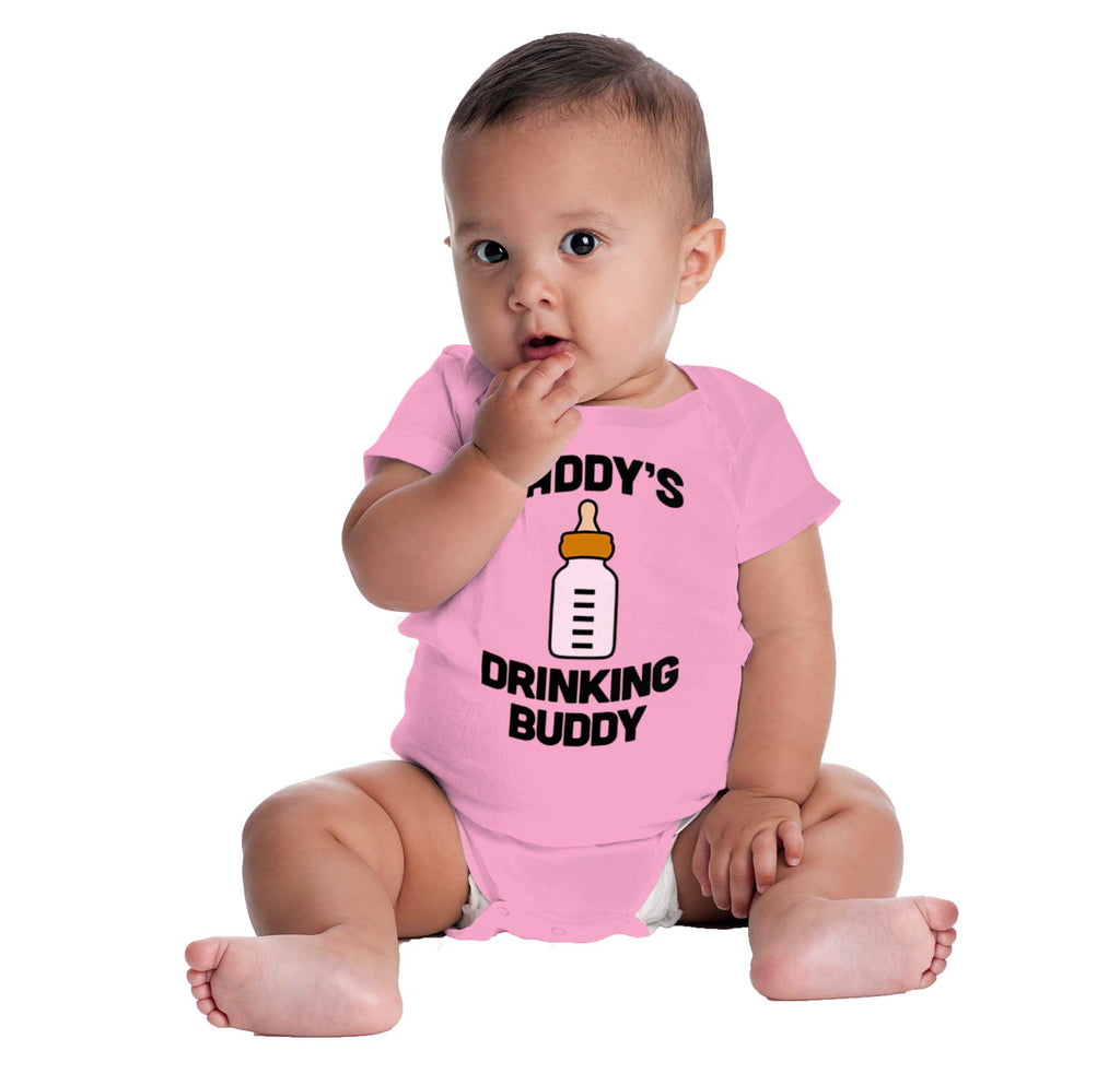 Dad Drinking Buddy Romper Bodysuit-Direct To Garment Print-Brisco Baby
