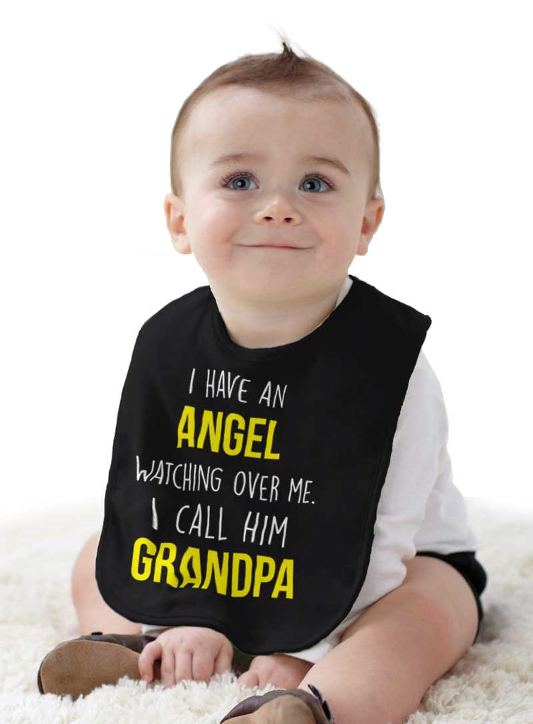 Grandpa Watching Over Me Infant Baby Bib-Direct To Garment Print-Brisco Baby