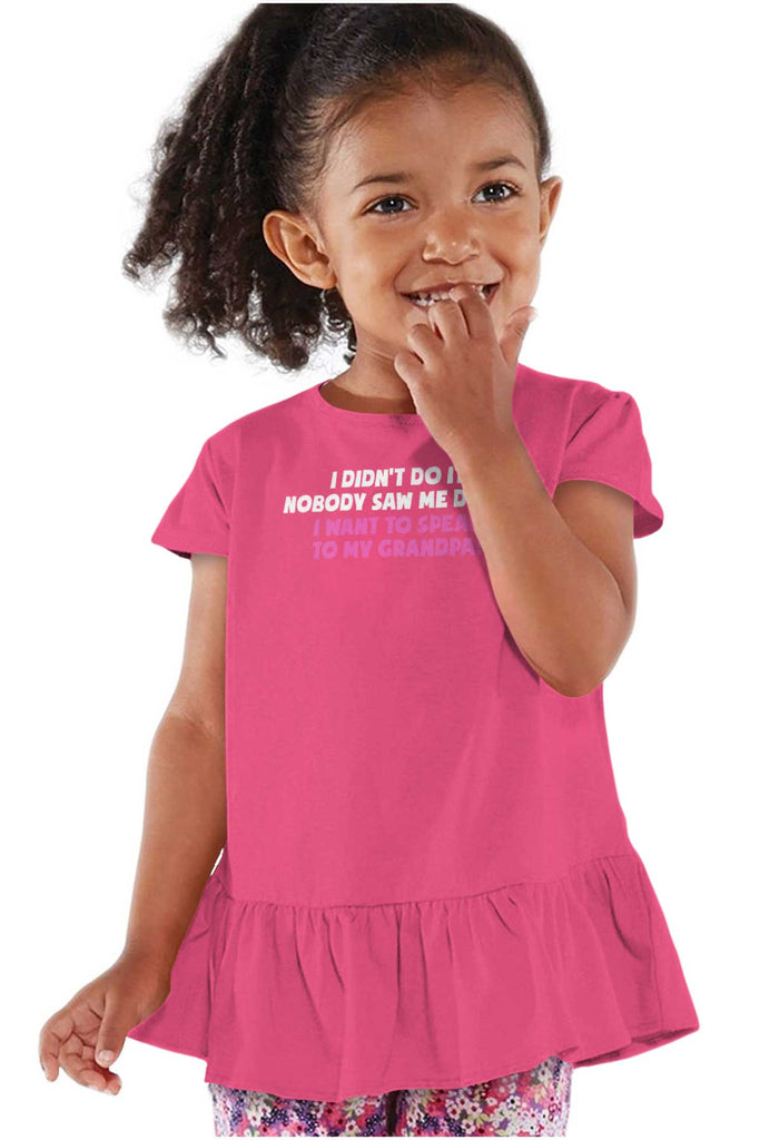 I Didn't Do It Toddler Ruffle Bottom Tee-Direct To Garment Print-Brisco Baby