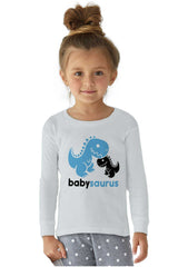 Babysaurus Rex Solid Baby Pajama Top-Direct To Garment Print-Brisco Baby