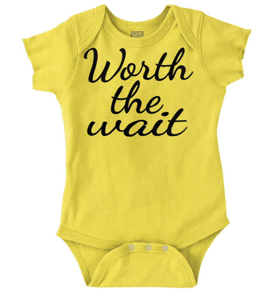 Worth The Wait Romper Bodysuit-Direct To Garment Print-Brisco Baby