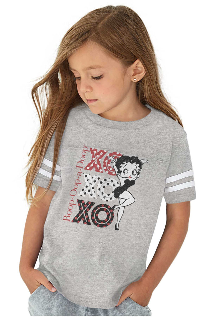 XO Boop Toddler Football Jersey Tee-Direct To Garment Print-Brisco Baby