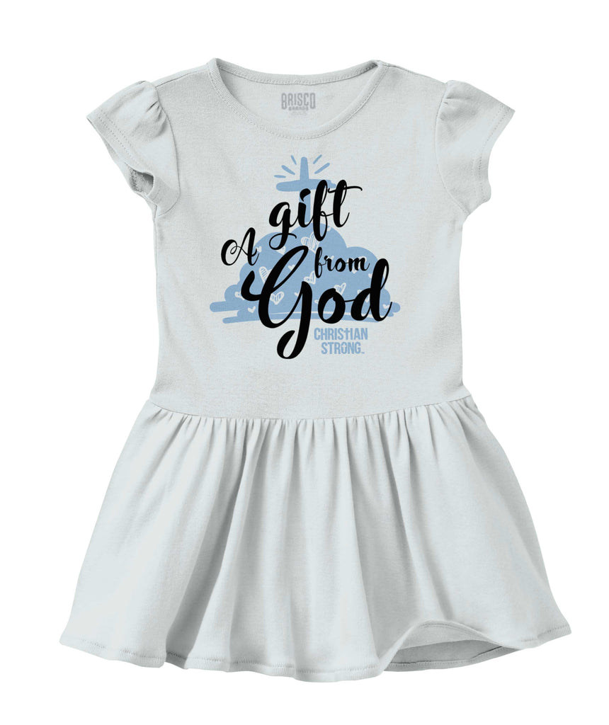 Gift From God Solid Baby Infant Dress-Direct To Garment Print-Brisco Baby