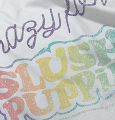 Crazy For Slush Puppie Trimmed White Snap Bib-Direct To Garment Print-Brisco Baby
