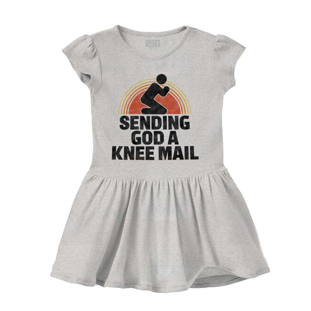 Sending God A Knee Mail Solid Baby Infant Dress-Direct To Garment Print-Brisco Baby