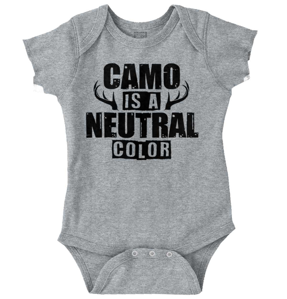 Camo Is A Neutral Color Romper Bodysuit-Direct To Garment Print-Brisco Baby