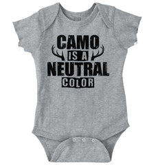 Camo Is A Neutral Color Romper Bodysuit-Direct To Garment Print-Brisco Baby