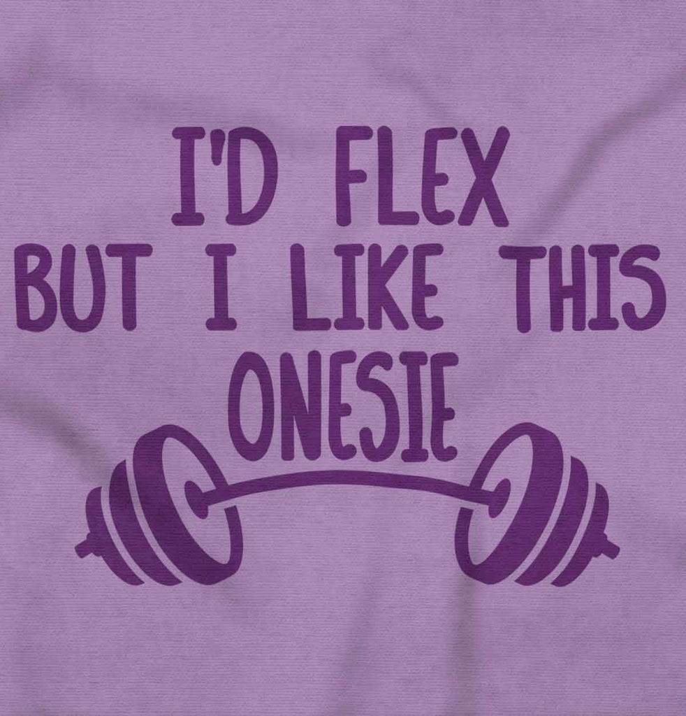 I'd Flex Baby Ruffled Trim Romper-Direct To Garment Print-Brisco Baby