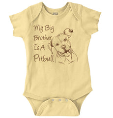 Brother is a Pitbull Romper Bodysuit-Direct To Garment Print-Brisco Baby