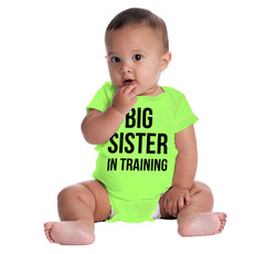 Big Sister In Training Romper Bodysuit-Direct To Garment Print-Brisco Baby