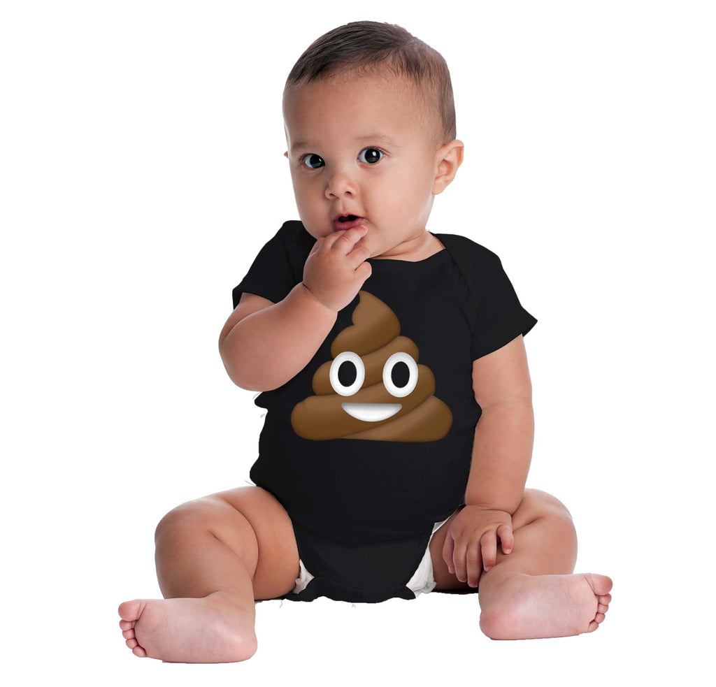 Poop Emoji Romper Bodysuit-Direct To Garment Print-Brisco Baby