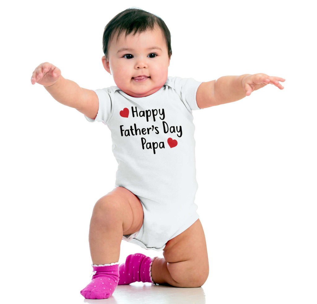Happy Fathers Day Papa Romper Bodysuit-Direct To Garment Print-Brisco Baby