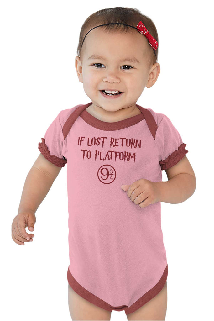 Return Platofrm 9 3/4 Baby Ruffled Trim Romper-Direct To Garment Print-Brisco Baby