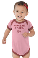 Return Platofrm 9 3/4 Baby Ruffled Trim Romper-Direct To Garment Print-Brisco Baby