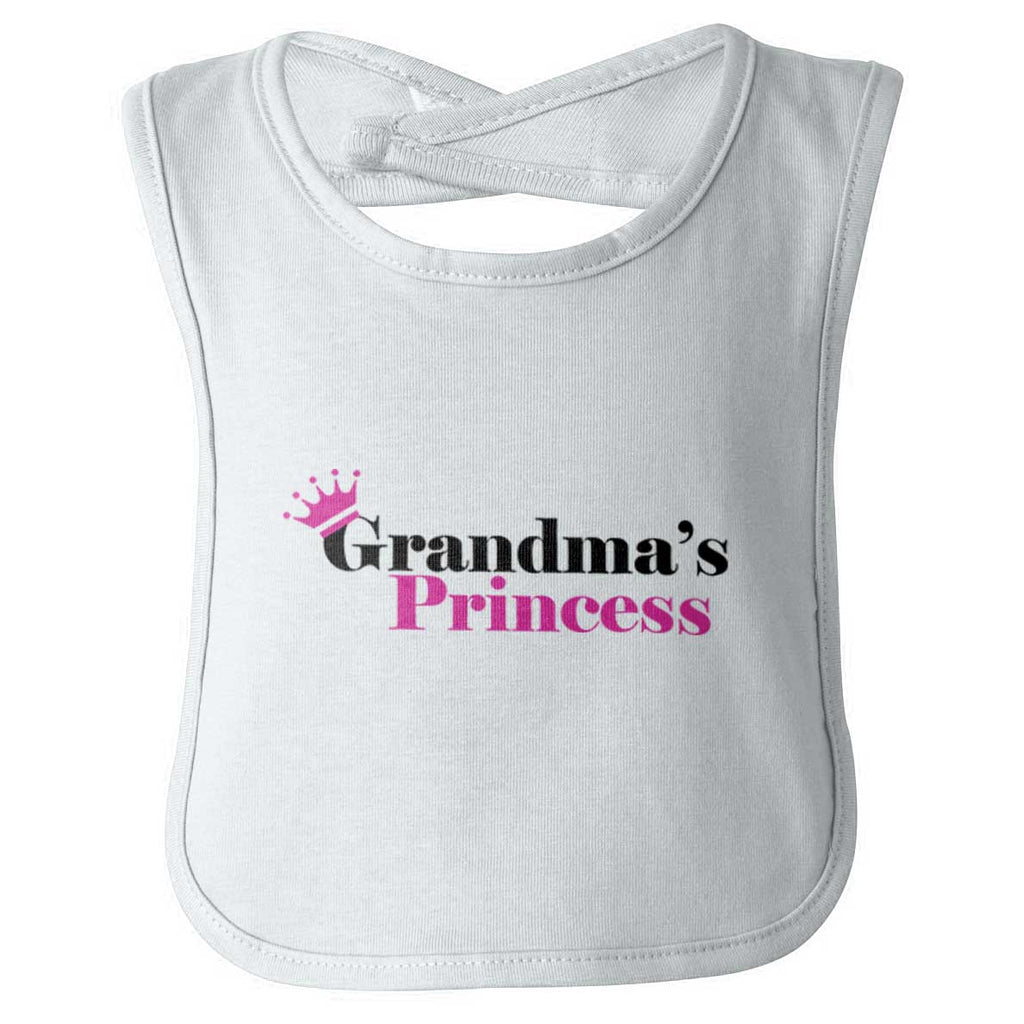 Grandma's Princess Infant Baby Bib-Direct To Garment Print-Brisco Baby
