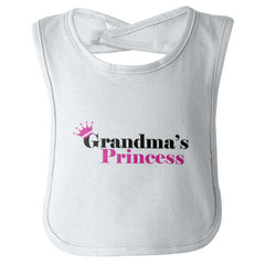 Grandma's Princess Infant Baby Bib-Direct To Garment Print-Brisco Baby