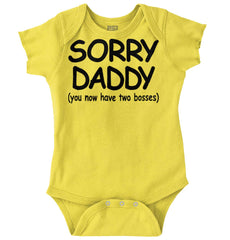Sorry Daddy Romper Bodysuit-Direct To Garment Print-Brisco Baby