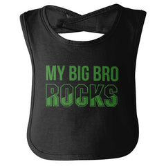 My Big Bro Rocks Infant Baby Bib-Direct To Garment Print-Brisco Baby