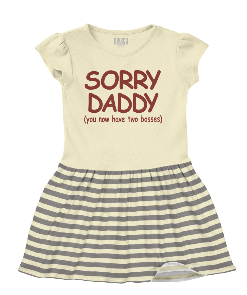 Sorry Daddy Baby Striped Skirt Dress-Direct To Garment Print-Brisco Baby