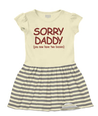 Sorry Daddy Baby Striped Skirt Dress-Direct To Garment Print-Brisco Baby
