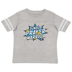 Prayer Warrior Toddler Football Jersey Tee-Direct To Garment Print-Brisco Baby