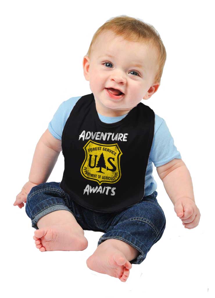 Adventure Awaits Infant Baby Bib-Direct To Garment Print-Brisco Baby