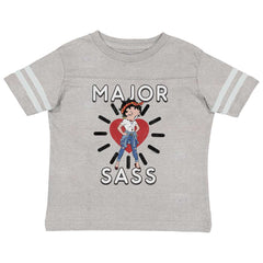 Betty The Riveter Toddler Football Jersey Tee-Direct To Garment Print-Brisco Baby