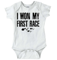 Won The Race Romper Bodysuit-Direct To Garment Print-Brisco Baby