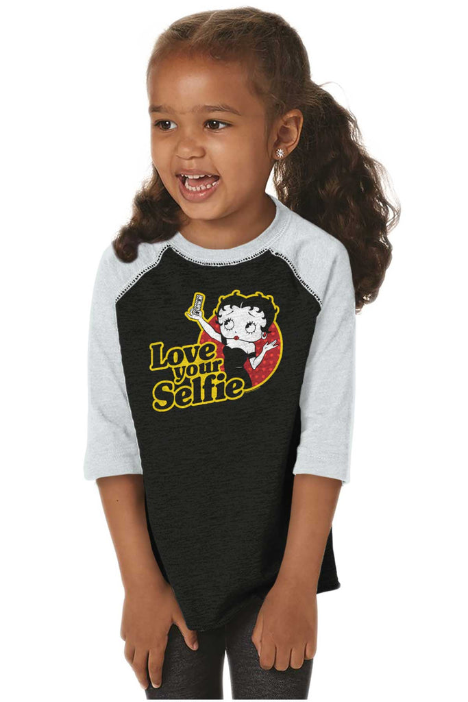 Love Your Selfie Toddler Baseball-Direct To Garment Print-Brisco Baby